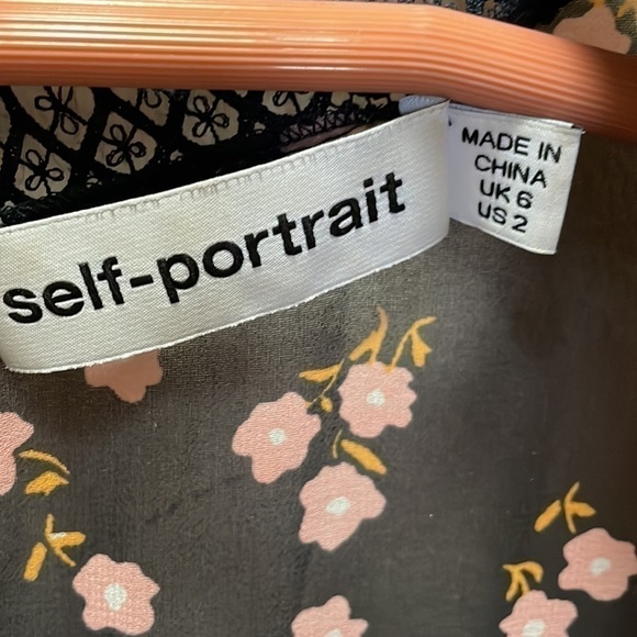 Self-Portrait Twist Front Ditsy Mini Dress Size 2 - Picture 12 of 13